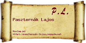 Paszternák Lajos névjegykártya